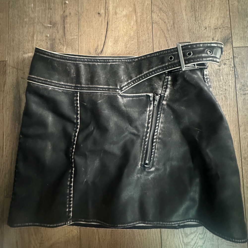 H&M Black Leather Skirt
